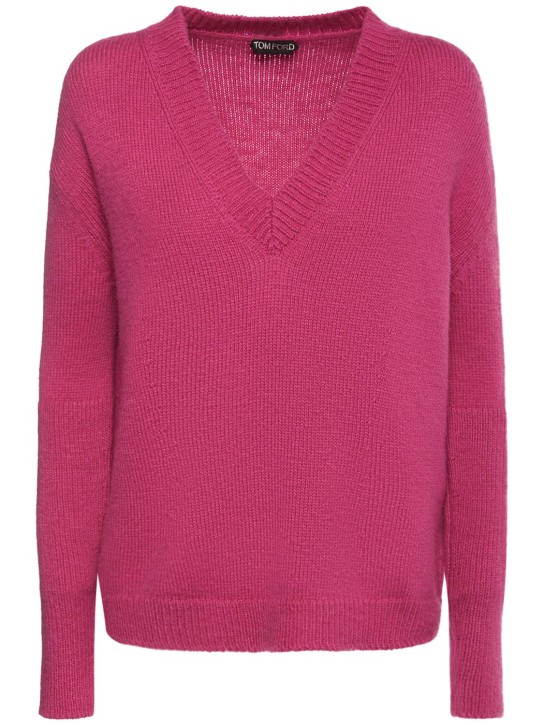 Tom Ford: Chunky wool & cashmere knit sweater - Fuchsia - women_0 | Luisa Via Roma