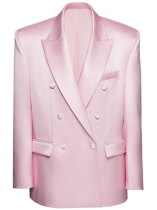Magda Butrym: Oversized silk satin blazer - Pink - women_0 | Luisa Via Roma