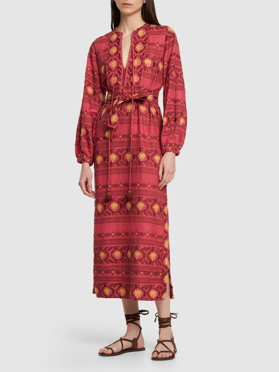 Johanna Ortiz: Robe mi-longue en voile imprimé Sapa Inca - Multicolore - women_1 | Luisa Via Roma