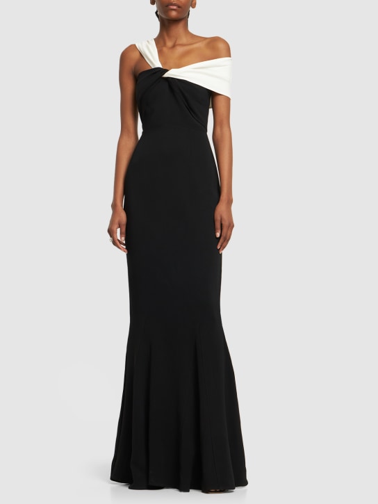 Roland Mouret: Vestido asimétrico de cady stretch - Negro - women_1 | Luisa Via Roma