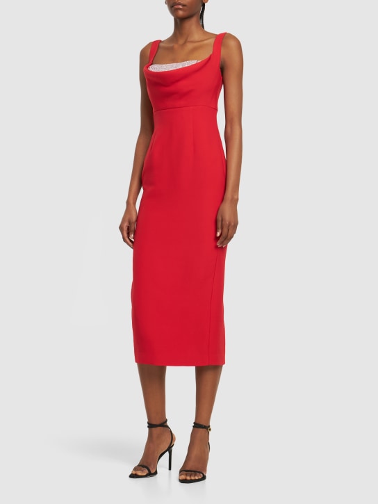 Roland Mouret: Midikleid aus Seide und Wolle - Rot - women_1 | Luisa Via Roma