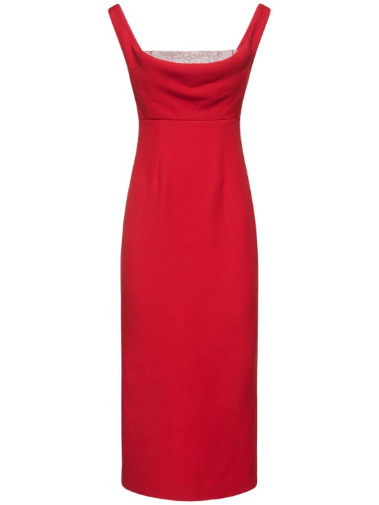Roland Mouret: Midikleid aus Seide und Wolle - Rot - women_0 | Luisa Via Roma