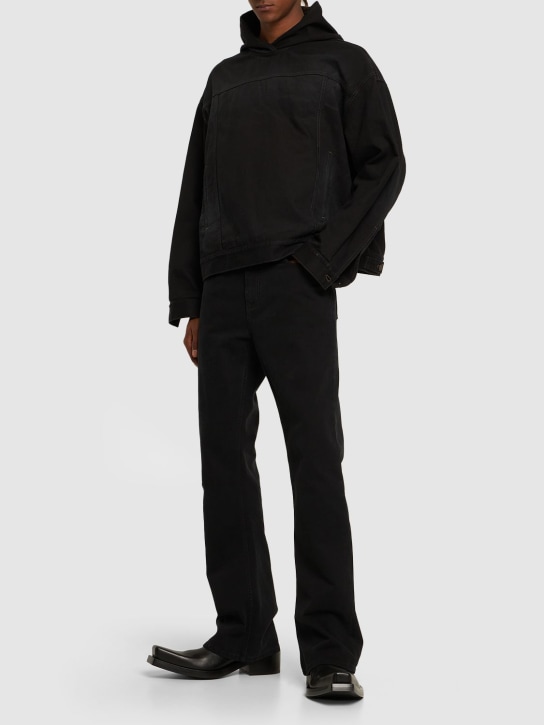 Balenciaga: 棉质喇叭腿牛仔裤 - 黑色 - men_1 | Luisa Via Roma