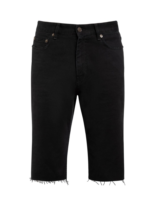 Balenciaga: Slim cotton shorts - Black - men_0 | Luisa Via Roma