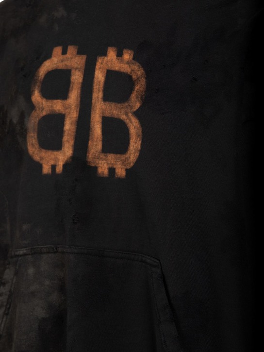 Balenciaga: Sudadera de algodón - Negro Lavado - men_3 | Luisa Via Roma
