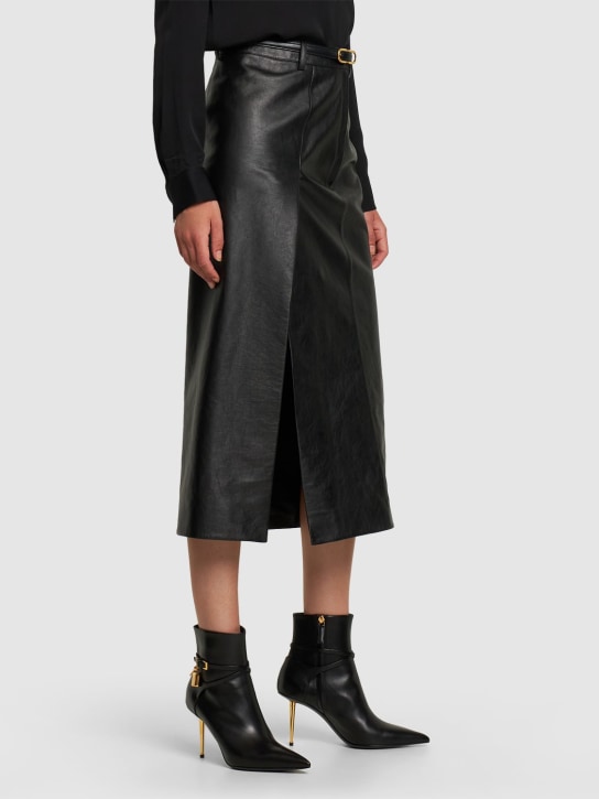 Tom Ford: 85mm hohe Stiefeletten aus Leder „Padlock“ - Schwarz - women_1 | Luisa Via Roma