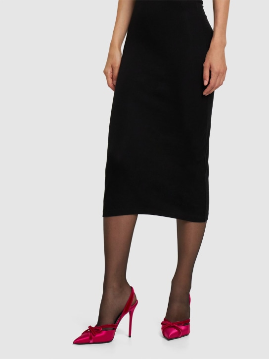 Tom Ford: 105mm Satin & velvet pumps - Fuchsia - women_1 | Luisa Via Roma