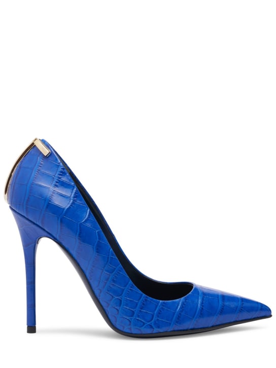 Tom Ford: 85毫米T鳄鱼压纹高跟鞋 - 蓝色 - women_0 | Luisa Via Roma