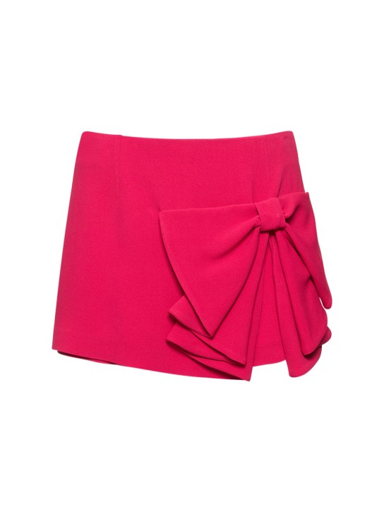 REDValentino: Viscose blend shorts w/ bow - Fuchsia - women_0 | Luisa Via Roma