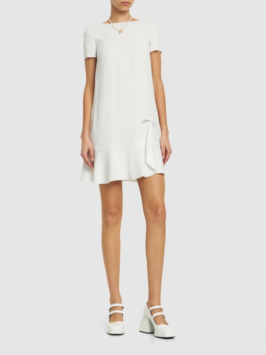 Crepe satin short sleeved mini dress - Thumbnail 2