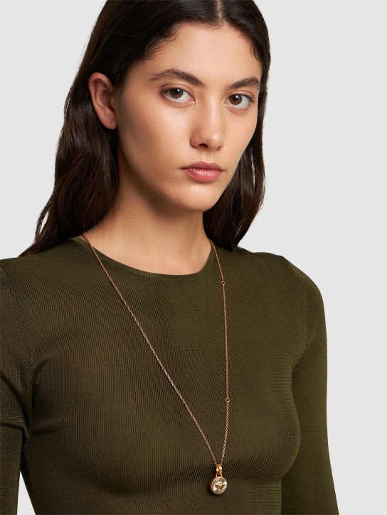 Versace: Lange Halskette mit Medusamünze - Gold Silber - women_1 | Luisa Via Roma
