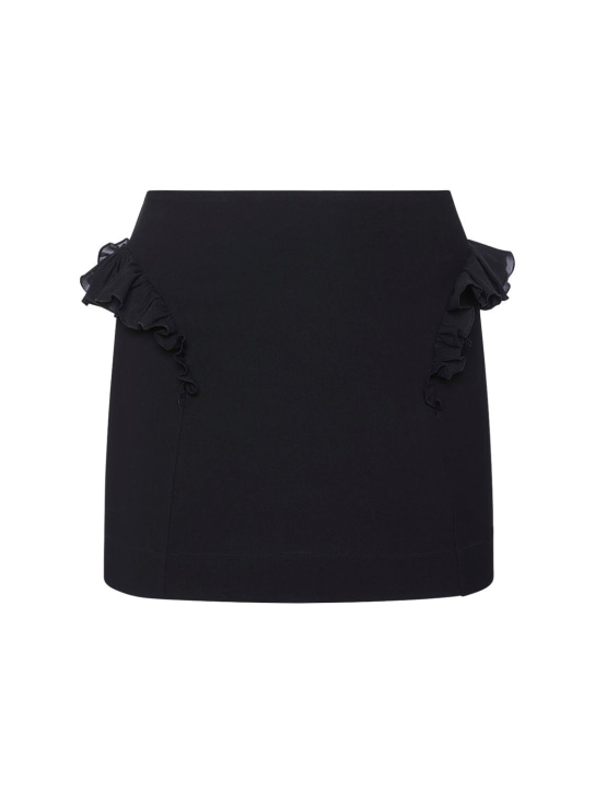 Nensi Dojaka: Ruched viscose jersey mini skirt - Black - women_0 | Luisa Via Roma