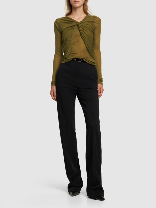 Christopher Esber: Transparentes Trikot-Oberteil „Trochiatide“ - Khaki - women_1 | Luisa Via Roma