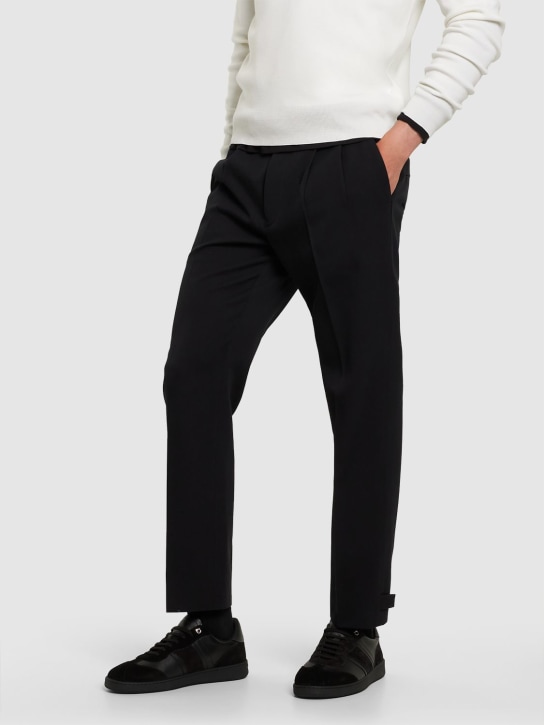 Ferragamo: Achille low top leather sneakers - men_1 | Luisa Via Roma