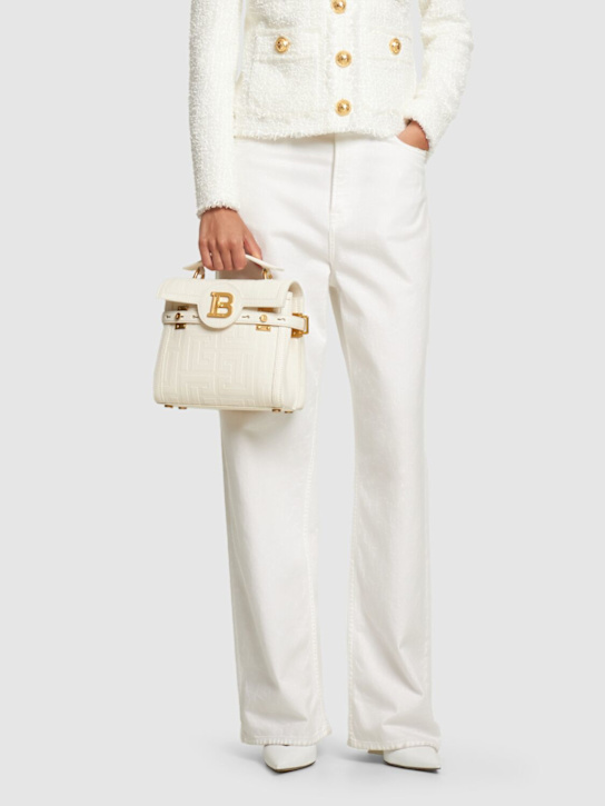 Balmain: BBuzz 23 Monogram グレインレザーバッグ - women_1 | Luisa Via Roma