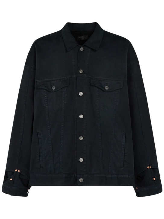 Balenciaga: Soft cotton denim jacket - Black - men_0 | Luisa Via Roma
