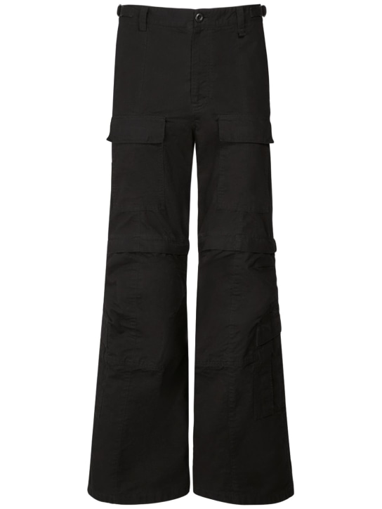 Balenciaga: Ripstop cotton denim jeans - Siyah - men_0 | Luisa Via Roma