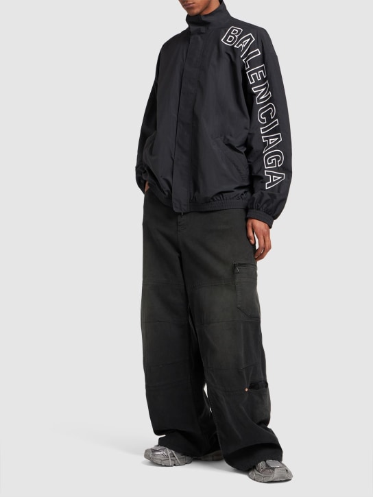 Balenciaga: Veste de survêtement en tissu technique léger - Noir - men_1 | Luisa Via Roma