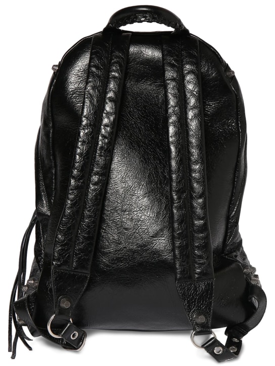 Balenciaga: Cagole leather backpack - Black - men_5 | Luisa Via Roma