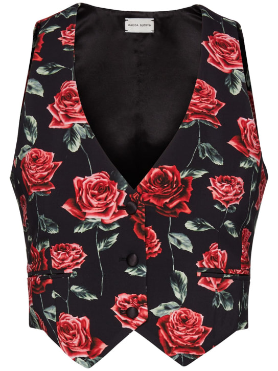 Magda Butrym: Rose print jersey vest - Renkli - women_0 | Luisa Via Roma