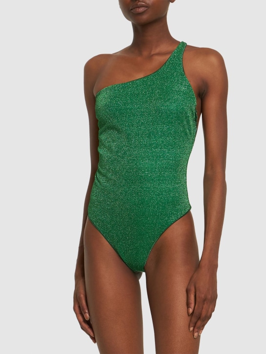 Oséree Swimwear: Costume intero monospalla Lumière - Verde - women_1 | Luisa Via Roma