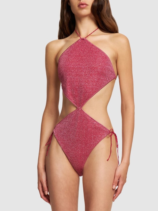 Oséree Swimwear: Lumière Maillot 루렉스 다이아몬드 수영복 - 핑크 - women_1 | Luisa Via Roma