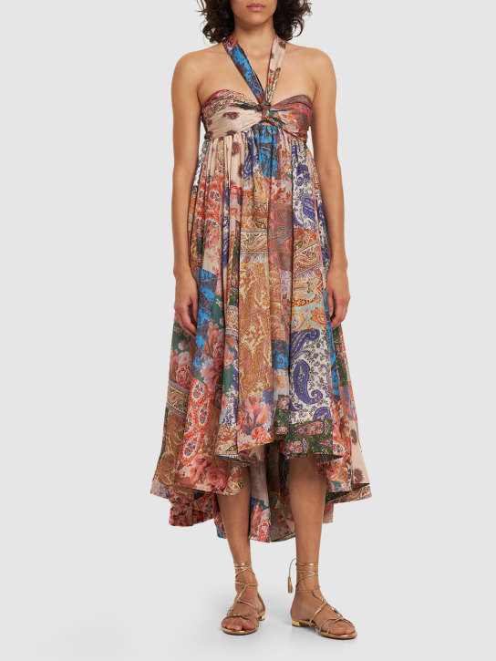 Zimmermann: Devi printed silk halter dress - Multicolor - women_1 | Luisa Via Roma