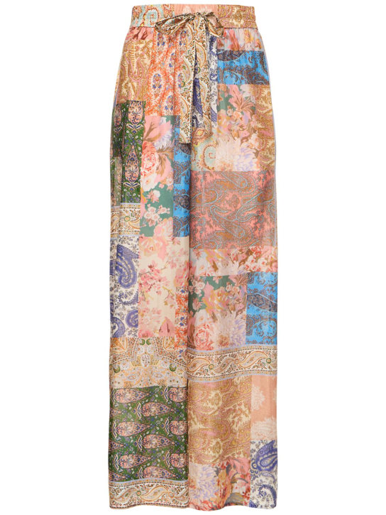 Zimmermann: Devi printed relaxed fit silk pants - Multicolor - women_0 | Luisa Via Roma