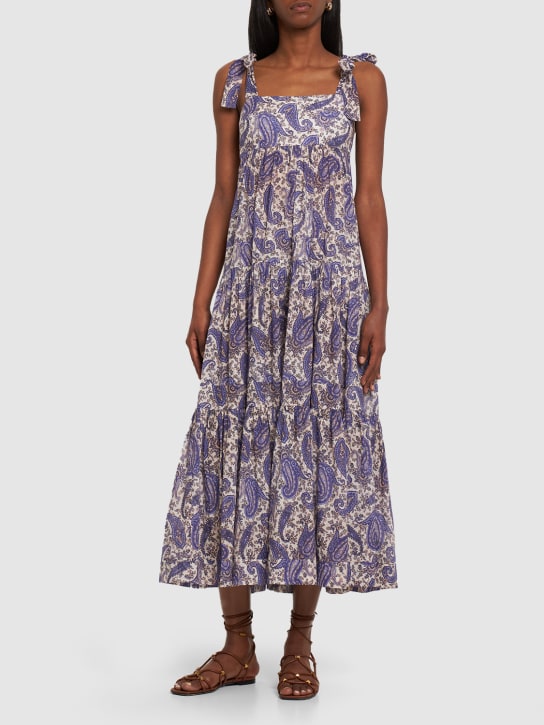 Zimmermann: Devi printed lace-up cotton maxi dress - Renkli - women_1 | Luisa Via Roma