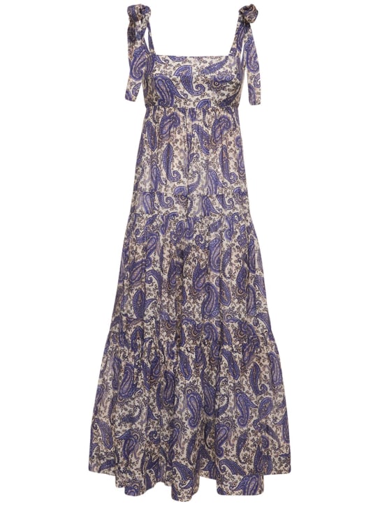Zimmermann: Devi printed lace-up cotton maxi dress - Multicolor - women_0 | Luisa Via Roma