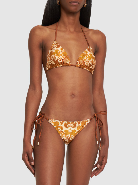 Zimmermann: Raie printed triangle bikini set - Renkli - women_1 | Luisa Via Roma