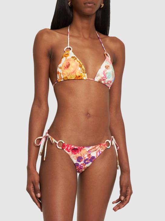 Zimmermann: Raie floral triangle bikini set - Multicolor - women_1 | Luisa Via Roma