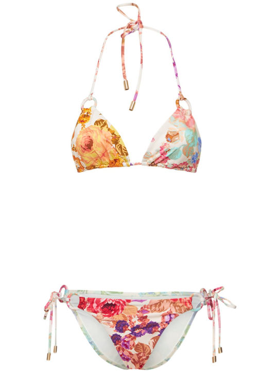 Zimmermann: Raie floral triangle bikini set - Renkli - women_0 | Luisa Via Roma