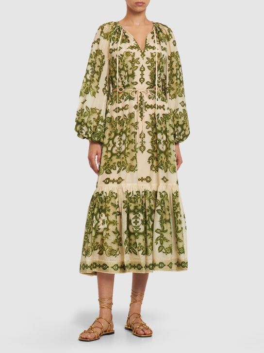 Zimmermann: Raie printed silk maxi dress - Renkli - women_1 | Luisa Via Roma