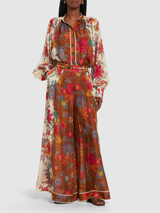 Zimmermann: Blusa de seda con botones - Multicolor - women_1 | Luisa Via Roma