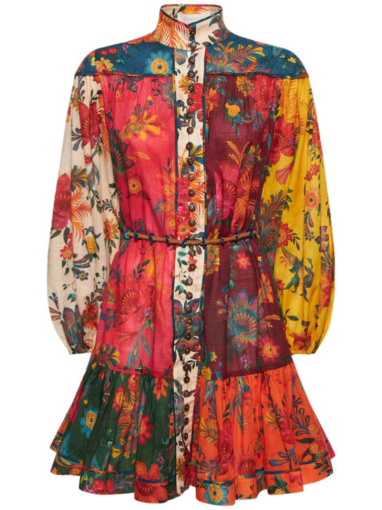 Zimmermann: Robe courte en coton imprimé Ginger Lantern - Multicolore - women_0 | Luisa Via Roma