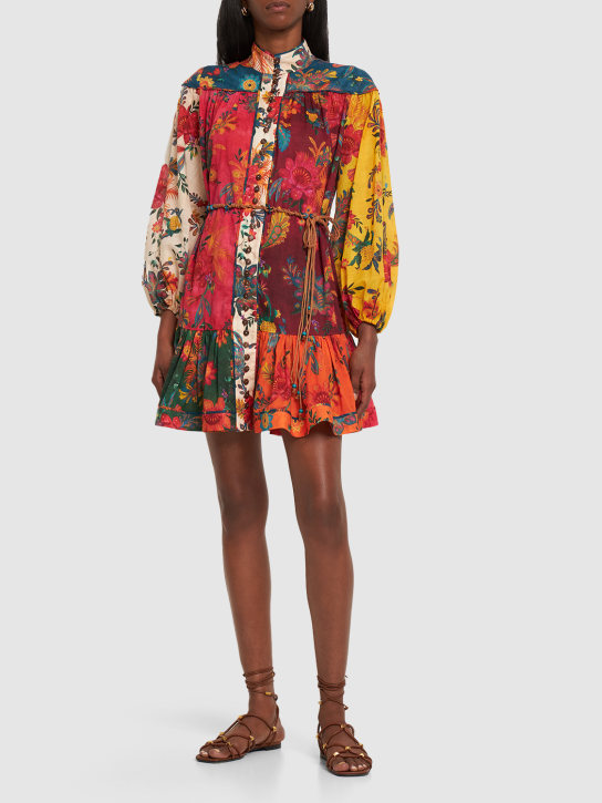 Zimmermann: Ginger Lantern printed cotton mini dress - Multicolor - women_1 | Luisa Via Roma