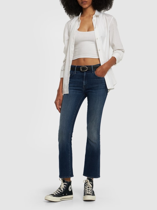 Mother: The Insider ankle mid rise jeans - Blue - women_1 | Luisa Via Roma