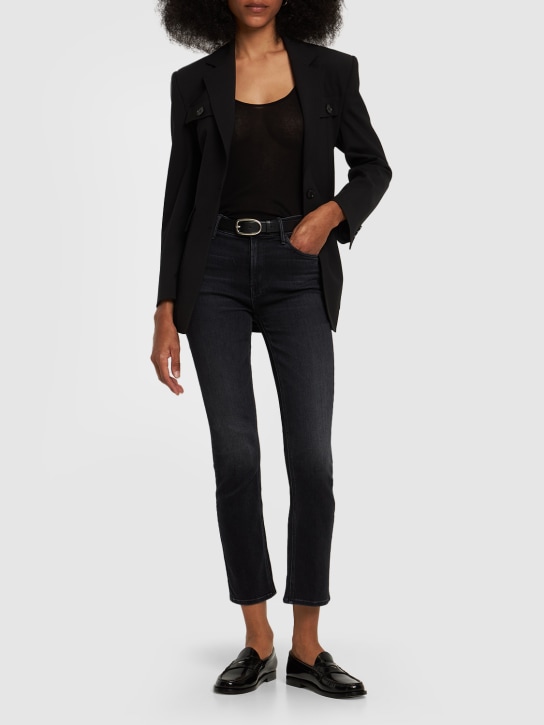 Mother: The mid rise dazzler ankle jeans - Black - women_1 | Luisa Via Roma