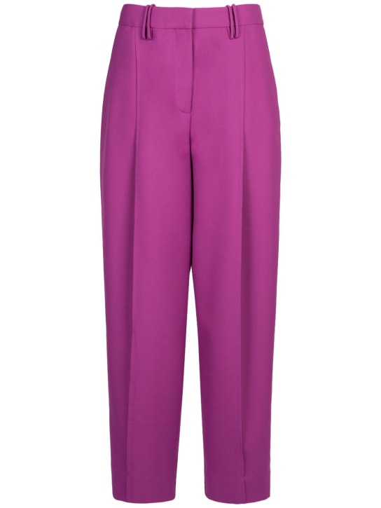 GANNI: Pantalones relaxed fit - Purple Wine - women_0 | Luisa Via Roma