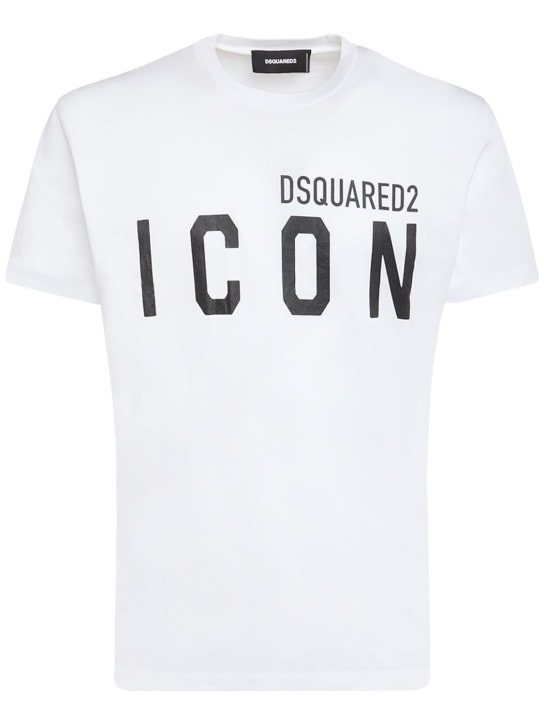 Dsquared2: Printed logo cotton t-shirt - men_0 | Luisa Via Roma