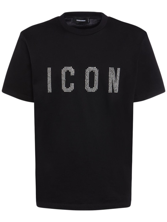 Dsquared2: T-shirt regular fit con logo - men_0 | Luisa Via Roma
