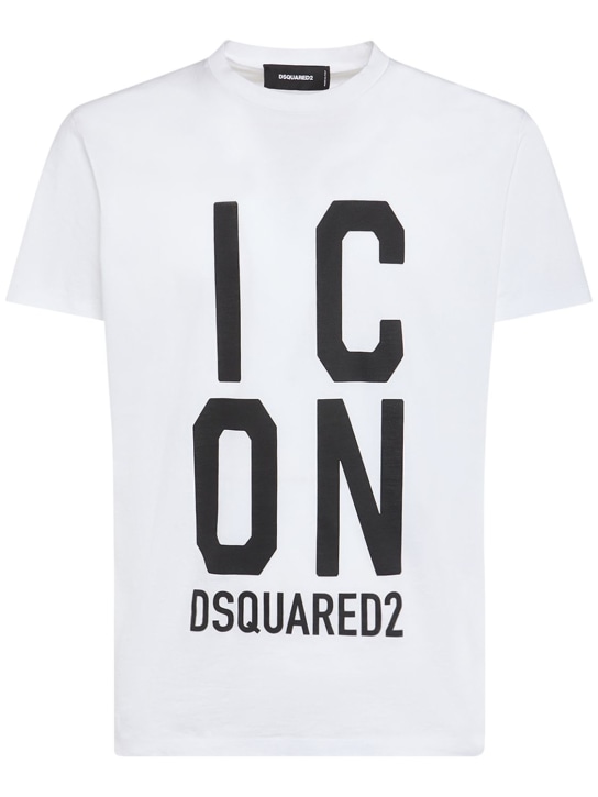 Dsquared2: Bedrucktes T-Shirt aus Baumwolle - men_0 | Luisa Via Roma