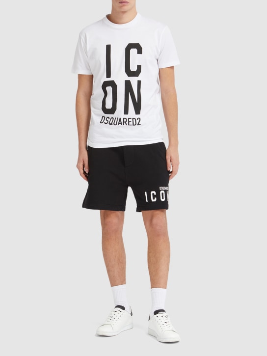 Dsquared2: T-shirt cool fit Icon Heart - Bianco - men_1 | Luisa Via Roma