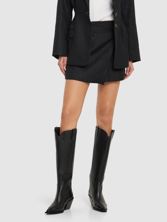 ANINE BING: 70mm Tania leather tall boots - women_1 | Luisa Via Roma