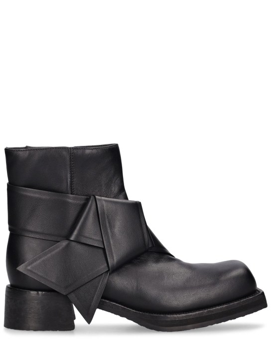 Acne Studios: 40mm Leather ankle boots - Siyah - women_0 | Luisa Via Roma