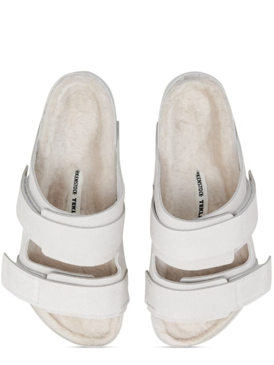 BIRKENSTOCK Tekla: Uji suede sandals - White - men_0 | Luisa Via Roma