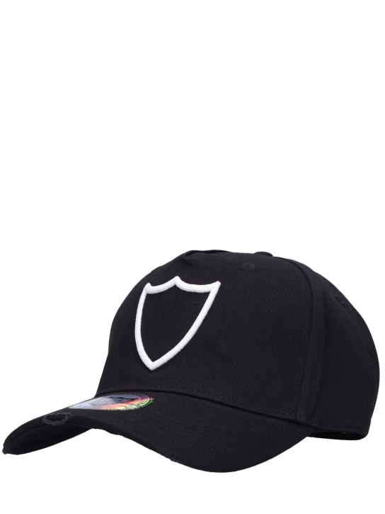 HTC Los Angeles: Embroidered logo cotton baseball cap - Black/White - men_1 | Luisa Via Roma
