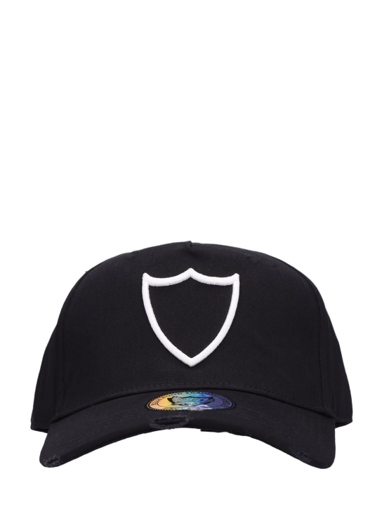 HTC Los Angeles: Embroidered logo cotton baseball cap - Siyah/Beyaz - men_0 | Luisa Via Roma