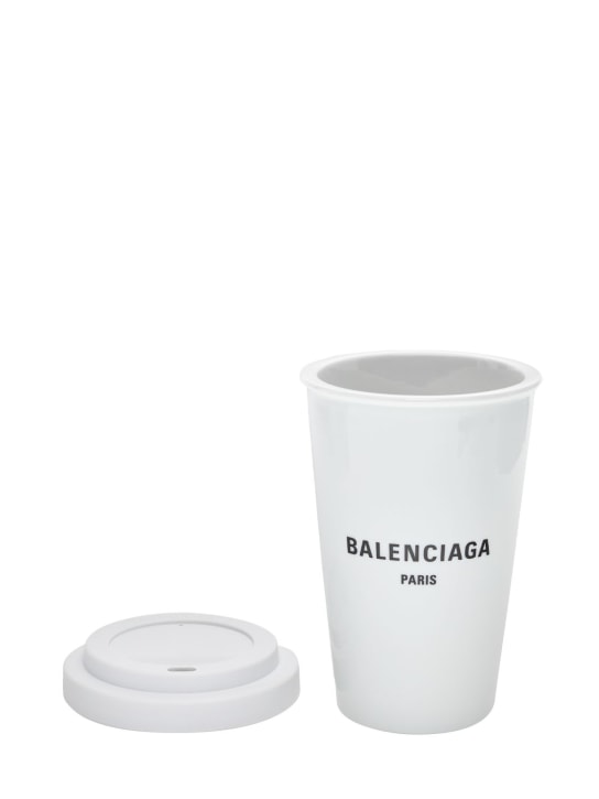 Balenciaga: Tazza da caffè Paris in porcellana - Bianco - ecraft_1 | Luisa Via Roma